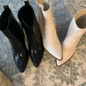 2 for the price of 1 ! White booties & black booties
